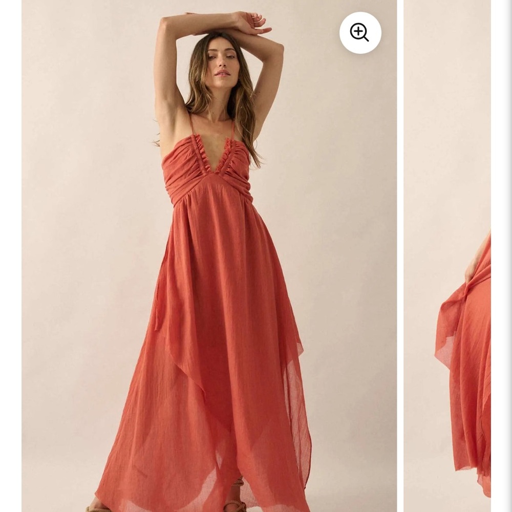 Promesa Vibrant Coral Maxi Dress